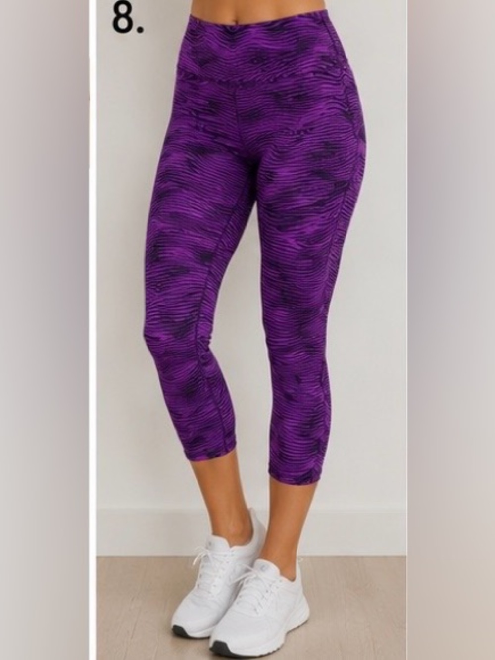 Lululemon Pink Black Wavy Print Crop Leggings Capris Size 8 💕🖤
